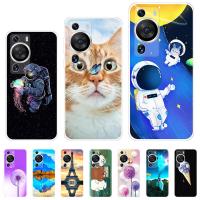 สำหรับ P60โปรเคสรูปแบบที่ได้วาดไว้บางเฉียบ TPU นุ่มปลอกซิลิโคน