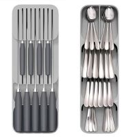 New Plastic Knife Block Holder Drawer Knives Fork Spoons Storage Rack Knife Stand Cabinet Tray Kitchen Fashion Plastic Organizer