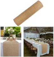 [HOT ZEXKLIOALQAQ 529] Natural Jute Vintage Table Runner Burlap Hessian Rustic Country งานแต่งงานวันเกิด Party ตกแต่ง Home Party Decor Supply