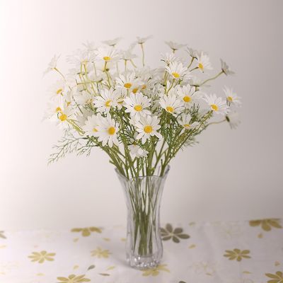 【CC】 5 Heads Artificial Bunch Dry Flowers Chrysanthemum Bridal Bouquet Silk Wedding 50CM Fake