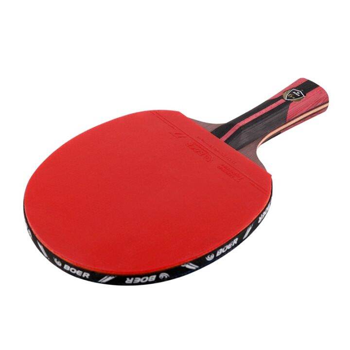 boer-1-piece-carbon-black-blade-table-tennis-racket-with-rubber-table-tennis-paddle-table-tennis-racket-horizontal-grip-red