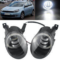 2pcs DRL สำหรับ VW Golf MK6 PLUS Cabriolet Jetta MK6 EOS 1F แคดดี้2K Touran Angel Eye หมอกรถ LED len.s หมอกโคมไฟ