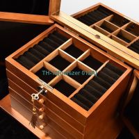 bdfszer 012A Solid wood jewelry storage box with lock jewelry box retro style large-capacity jewelry box multi-layer ring earrings jewelry box