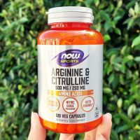 อาร์จีนีน &amp; ซิทรูลีน Sports Arginine &amp; Citrulline 500 mg /250 mg 120 or 240 Veg Capsules (Now Foods®)