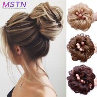 MSTN Synthetic Elastic Fake Hair Wig Bun Messy Chignon Scrunchies Elastic Band Straight Clip in Hair Ponytails Extensions Wigs