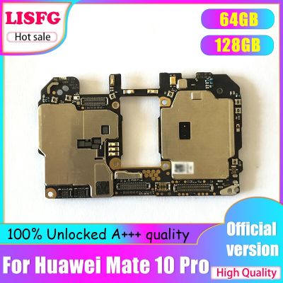 บอร์ดลอจิกได้รับการทดสอบที่ดีสำหรับเมนบอร์ด Huawei Mate 10 Pro เมนบอร์ดของแท้ปลดล็อคพร้อมระบบแอนดรอยด์แผ่น128GB 64GB