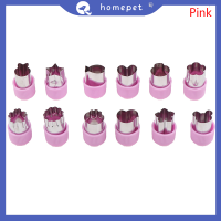 ? Homepet 12pcs ดอกไม้ผลไม้สัตว์คุกกี้เครื่องตัดบิสกิตสแตนเลสชุดแม่พิมพ์อบ