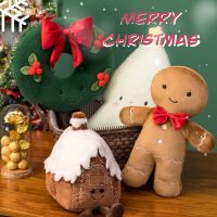 Christmas Gingerbread Man Plush Toy Simulated Christmas Tree Decor Cartoon Plushie Doll Xmas Festival New Year Gift For Kids