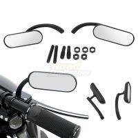 Motorcycle Right Left 8mm 10mm Mini Oval Rear View Side Mirror For Harley Touring Electra Glide Dyna Fatboy Softail Sportster