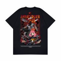 【HOT】เสื้อยืด พิมพ์ลาย Sakazuki Kaos Anya Forger With Denji Chainsaw Man Series-A0144 สําหรับผู้ชาย100%cotton