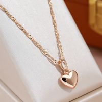 JULYDREAM Minimalist Style 585 Gold Color Heart Pendant Necklace Trendy Women Jewelry Party Wedding Accessories Match Earrings