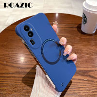 ROAZIC เคสโทรศัพท์สีฟ้าไร้กรอบสำหรับ OPPO Reno 10 Pro + 8 7 6 5ค้นหา X5 X3 Pro 5G 4G ชาร์จไร้สายมีสีสันบางเฉียบเคสหลัง PC แบบแข็งผิวเคลือบ B01-1ปลอกที่เรียบง่ายเป็นมิตร