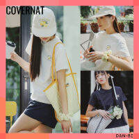 [COVERNAT X BOMARKET] เสื้อยืด แขนสั้น คอกลม ใส่สบาย สําหรับผู้หญิง 2 สี 4 ขนาด สินค้าเกาหลีใต้ ของแท้ 100%