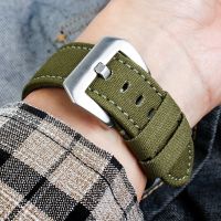 ▶★◀ Suitable for Panerai Panerai canvas cowhide watch strap PAM111 441 Bernis camouflage military green 24mm