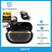 Soundpeats Opera หูฟังบลูทูธ V5.3 05,หูฟังสเตอริโอหูฟังไร้สายบลูทูธควบคุมแบบสัมผัสโหมดโปร่งใสเสียงสเตอริโอไดรเวอร์12มม. ความละเอียดสูง LDAC DC ENC 12มม.