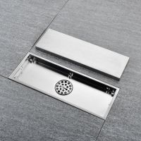 【cw】hotx Invisible Rectangle Floor Drains Brushed Linear Drain Anti-Odor Shower Hair Catcher