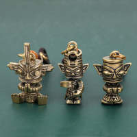 Sanxingdui Key Chain Personality Brass Key Chain Bronze Man Mask God Bird Standing Man Fashion Ancient Style Pendant