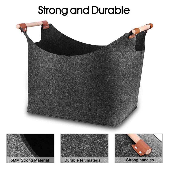 2x-felt-bag-firewood-basket-extra-thick-felt-amp-reinforced-handles-wooden-basket-felt-bag-foldable-wood-basket