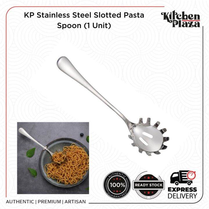 KP Stainless Steel Slotted Pasta Spoon (1 Unit) Lazada