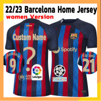 Ready Stock FCB Jersey 22/23 Women Home Jersi Custom Name Woman Soccer Jersey Shirts 2022 2023 FCB Football Jersey