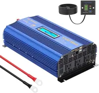 วัตต์เครื่องแปลงไฟคลื่นไซน์บริสุทธิ์600W DC 12V ไปยัง AC 110V 120V พร้อมพอร์ต USB 2.4A และจอแสดงผล LCD สองตัวจ่ายไฟกระแสสลับสำหรับรถยนต์