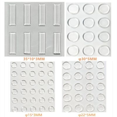 Transparent Self adhesive Buffer Pads Silicone Door Stopper Cabinet Bumpers Wall Protector Furniture Refrigerator Anti-crash Pad Decorative Door Stops