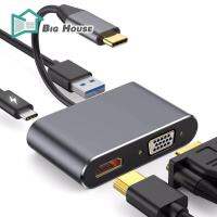 BigHouse Type-C Hub Usb C ถึง Hdmi รองรับ Vga 4-In-1 Hd อะแดปเตอร์เคเบิ้ลสมาร์ท S Plitter Usb3.0สถานีเชื่อมต่อ