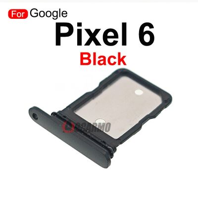 ช่องใส่ซิมการ์ดซ็อกเก็ตสีดำ/เหลือง/ขาวที่ใส่เครื่องอ่านถาดใส่ซิมสำหรับ Google Pixel 6Pro 6A 6 Pro อะไหล่ LKT37121อะไหล่ทดแทน