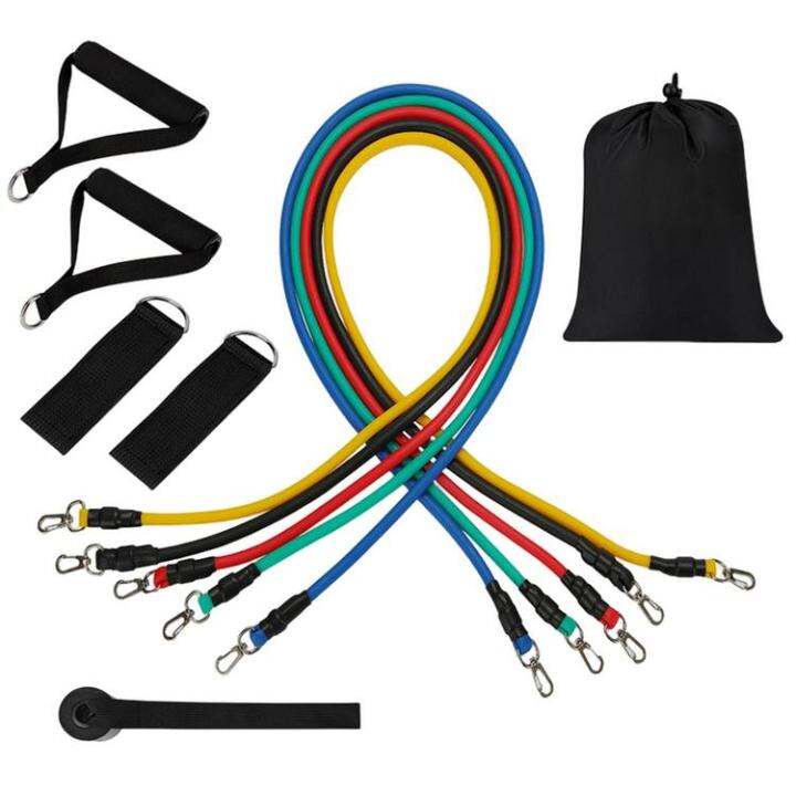 band-set-11-pcs-strength-bands-long-bands-work-out-bands-for-exercise-ankle-straps-5-levels-for-gym-outdoor-travel-yoga-home-active