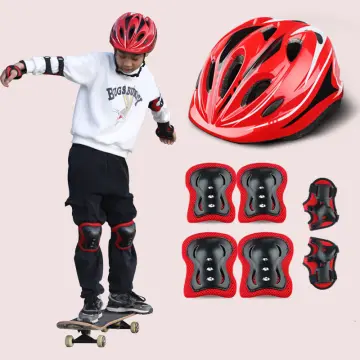 7Pcs Kids Helmet Knee Protective Gear Set Bicycle Knee Elbow Wrist Pad  Helmet Skating Safety Guard