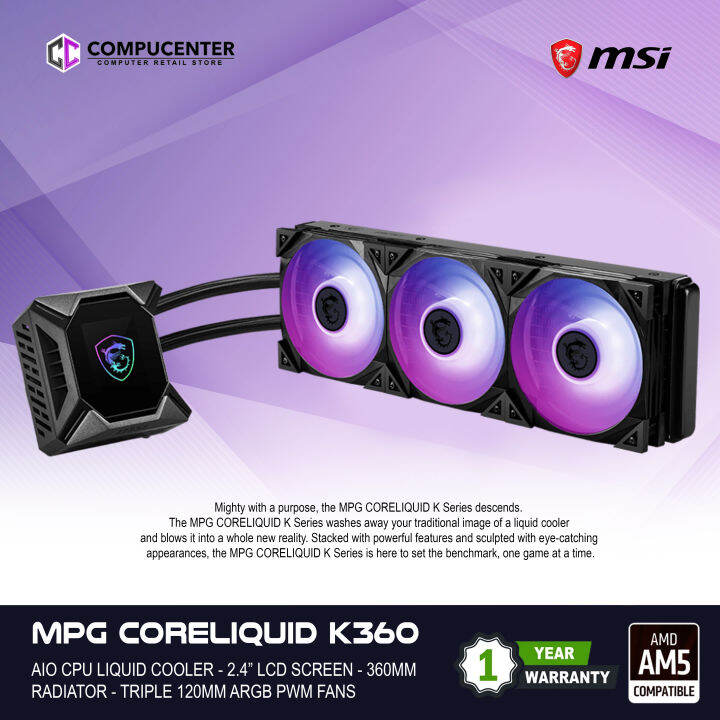 MSI MPG CORELIQUID K360 COOLING ARGB PWM FANS 360MM RADIATOR Lazada PH
