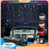 ไฟ Hiasan Interior LED ติดหลังคารถยนต์6W,หลอดไฟตกแต่งแสงท้องฟ้าเต็มไปด้วยดวงดาวในรถยนต์ใยแก้วนำแสงติดเพดานหลอดไฟรูปดาว