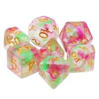 Blossom Shimmer Dice Set of 7 | ลูกเต๋า Dice For DnD D&amp;D MTG RPG TRPG เกมกระดาน บอร์ดเกม Game ไพ่ทาโรต์ Magic เมจิก