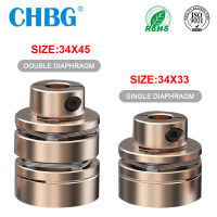 หน้าแปลน Coupling CHBG LED D34L3345ยืดหยุ่นมอเตอร์เพลา Coupler อลูมิเนียมไดอะแฟรม Universal Joint สำหรับ3D เครื่องพิมพ์ Cardan Rc