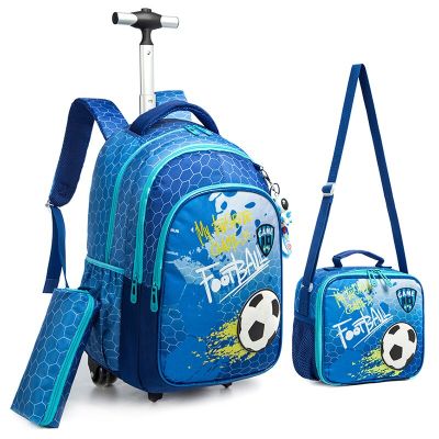Children School Rolling Backpack 3 pcs Students Kids Wheeled Backpack For Boys School Trolley Bag With Wheels School Backpack