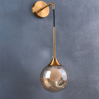 Modern Led Wall Lamp Glass Ball Gold Sconce Lighting Indoor Living Bedroom Kitchen Fixture Bedside Decor Luminaire Nordic Light