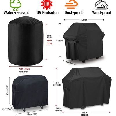 BBQ Cover Outdoor Dust Waterproof Weber Heavy Duty Grill Cover Anti Dust Rain Dust-proof Electric Barbeque Grill Protector Cover
