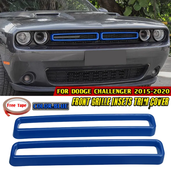 ตะแกรงหน้าตะแกรงตาข่ายสีน้ำเงินสำหรับ Dodge Challenger 2015 2020 Th 0659