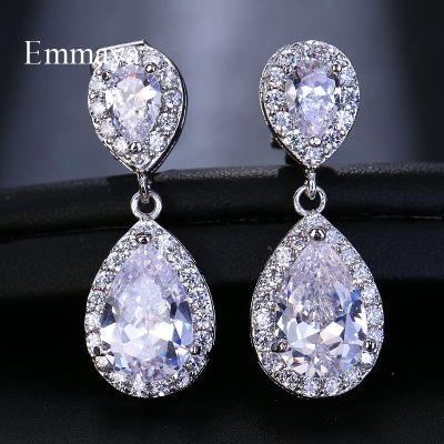 【YF】 Emmaya Fashion Jewllery Drop Zircon Clip Earrings Without Piercing Puncture For Women Wedding Jewelry