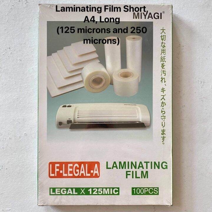 Miyagi Laminating Film Short A4 Long (125 250 microns) 100pcs per pack