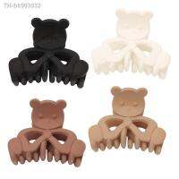 ▣✑ New Korean Version Bow Bear Hairpin Ladies Personalized Hair Accessories Retro Go Out All-match Matte Back Head Plate Hair Clip