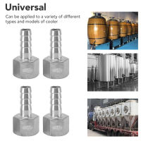 หัวต่อท่อแบบมีเกลียว1/2in สายยาง13มม. ตัวเชื่อมต่อขั้ว4ชิ้นสำหรับเบียร์เย็น