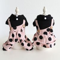 Pet Clothes Autumn Winter Medium Small Dog Jumpsuit Warm Wool Polka Dot Princess Skirt Kitten Puppy Thickened Dress Chihuahua Dresses