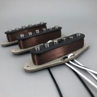 WK-Vintage V70 SSS Handwound Alnico 5 Guitar Pickups Grey Bottom Plate 42 Plain Enamel Wires