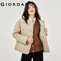 GIORDANO Women Jackets Big Pockets Quilted Jackets Button Closure Crewneck Solid Color Warm Fashion Casual Jackets 13373833