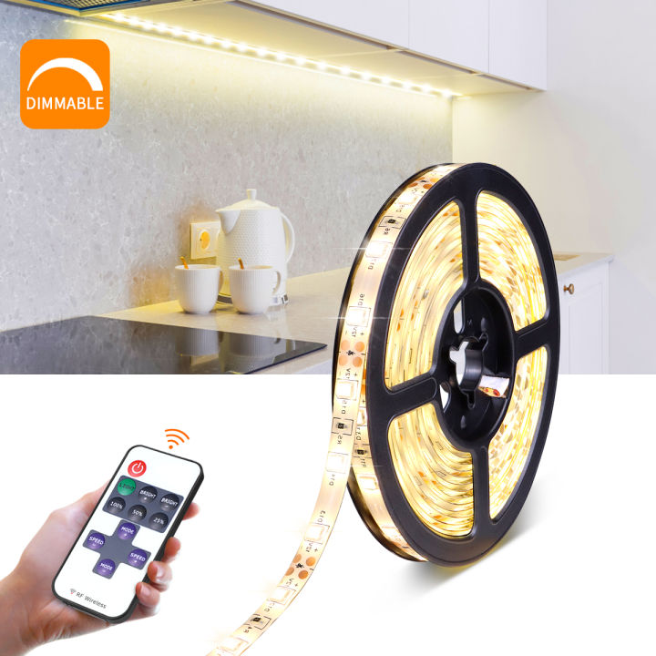 1m-2m-3m-4m-5m-led-strip-12v-waterproof-dimmable-remoter-control-dimmer-lamp-tape-for-kitchen-cabinet-closet-indoor-lighting