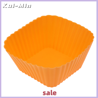 Kui-Min ถ้วยเค้กมัฟฟินพิมพ์ทำพุดดิ้งเยลลี่ทรงสี่เหลี่ยม1 6ชิ้น7ซม. แม่พิมพ์ซิลิโคนอุปกรณ์อบในครัว