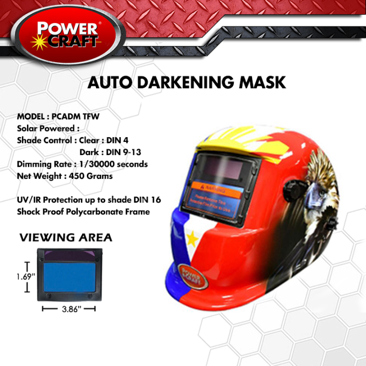 Welding Mask Auto Darkening Powercraft PCADM TFWECO Lazada PH
