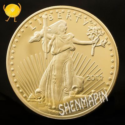 เหรียญที่ระลึก2011อนุสาวรีย์เทพีเสรีภาพ1ออนซ์เงินทอง50เหรียญดอลลาร์สะสมเหรียญท้าทายรัฐ