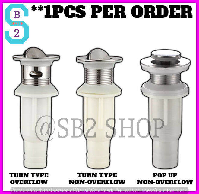 SB29002 Short Stainless PVC Flap Washbasin Basin Sink Drain with